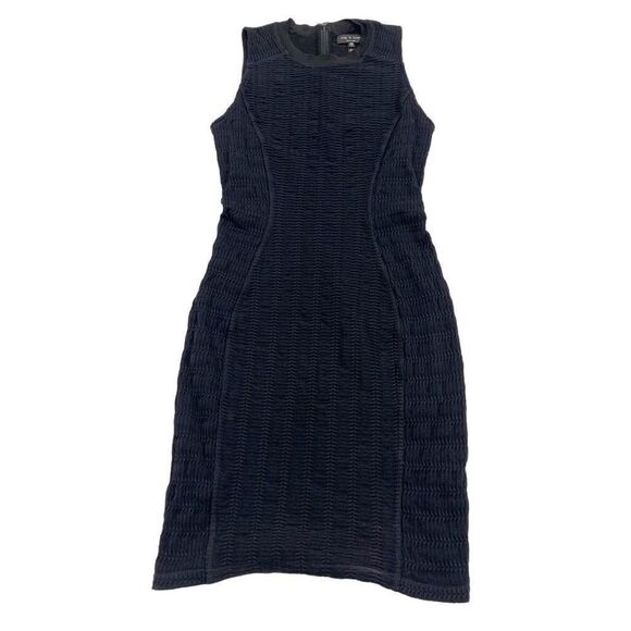 Rag & Bone Sz XS Textured Crew Neck Zip Back Sleeveless Shift Bodycon Mini Dress - Picture 1 of 7